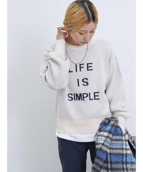 Samansa Mos2 blue（サマンサモスモスブルー）の「【Hug Knit】ロゴ