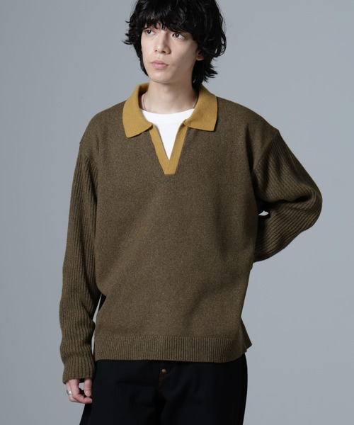セール】WEB限定/バイカラースキッパーニット（ニット/セーター
