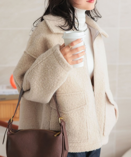 Wポケットシープボアジップブルゾン（ブルゾン）｜KOBE LETTUCE（コウベレタス）