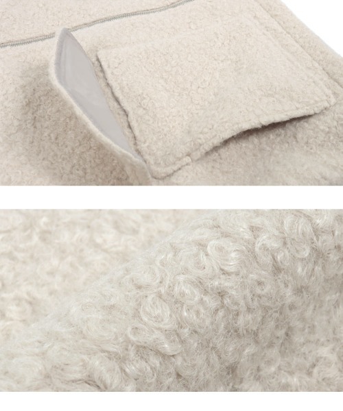 KOBE LETTUCE（コウベレタス）の「Wポケットシープボアジップブルゾン（ブルゾン・レディース・アイボリー/ライトベージュ/ブラック・M）」の20枚目の写真