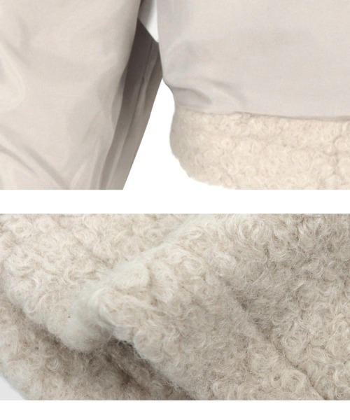 KOBE LETTUCE（コウベレタス）の「Wポケットシープボアジップブルゾン（ブルゾン・レディース・アイボリー/ライトベージュ/ブラック・M）」の21枚目の写真