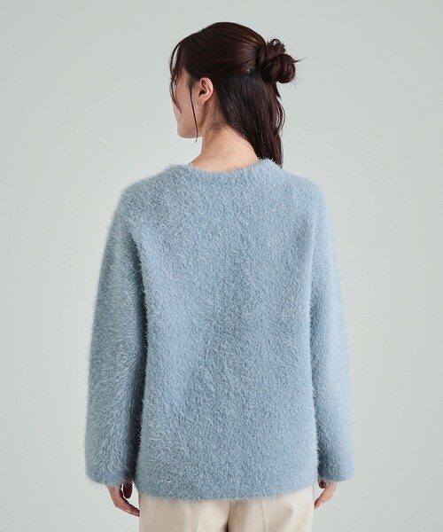 DRESKIP（ドレスキップ）の「◆ふわふわフェザーヤーン パール調ボタンカーディガン（カーディガン/ボレロ・レディース・ライトグレー/ダークブラウン/ライトブルー/アイボリー・00）」の21枚目の写真