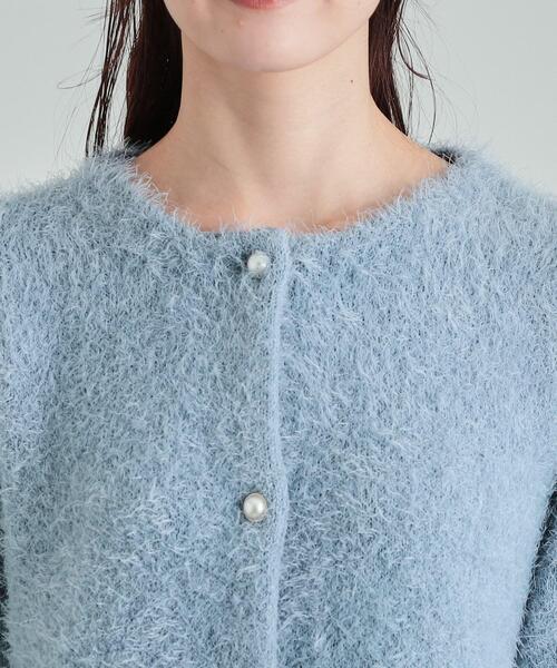 DRESKIP（ドレスキップ）の「◆ふわふわフェザーヤーン パール調ボタンカーディガン（カーディガン/ボレロ・レディース・ライトグレー/ダークブラウン/ライトブルー/アイボリー・00）」の22枚目の写真