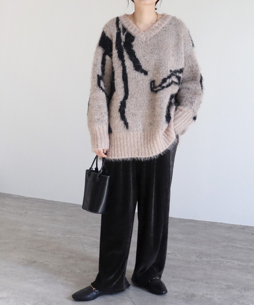 reca（レカ）の「楊柳ベロアワイドパンツ（その他パンツ・レディース・ブラウン/アイボリー/ブラック・M/L）」の7枚目の写真