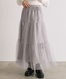 OLIVE des OLIVE | 【S/Mサイズ展開】メニ―リボンチュールスカート(スカート)