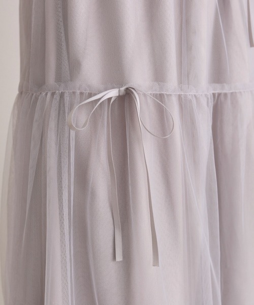 OLIVE des OLIVE（オリーブデオリーブ）の「【S/Mサイズ展開】メニ―リボンチュールスカート（スカート・レディース・オフホワイト/ライトグレー・SMALL/MEDIUM）」の6枚目の写真