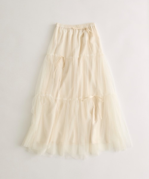 OLIVE des OLIVE（オリーブデオリーブ）の「【S/Mサイズ展開】メニ―リボンチュールスカート（スカート・レディース・オフホワイト/ライトグレー・SMALL/MEDIUM）」の18枚目の写真