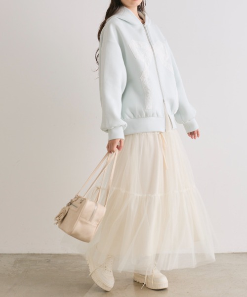 OLIVE des OLIVE（オリーブデオリーブ）の「【S/Mサイズ展開】メニ―リボンチュールスカート（スカート・レディース・オフホワイト/ライトグレー・SMALL/MEDIUM）」の13枚目の写真