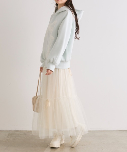 OLIVE des OLIVE（オリーブデオリーブ）の「【S/Mサイズ展開】メニ―リボンチュールスカート（スカート・レディース・オフホワイト/ライトグレー・SMALL/MEDIUM）」の14枚目の写真