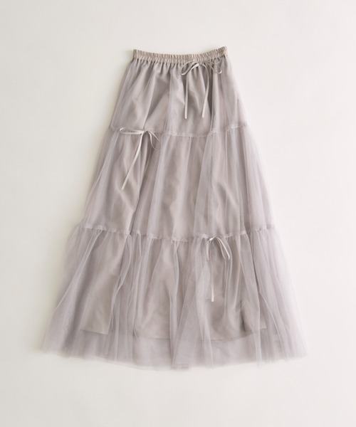 OLIVE des OLIVE（オリーブデオリーブ）の「【S/Mサイズ展開】メニ―リボンチュールスカート（スカート・レディース・オフホワイト/ライトグレー・SMALL/MEDIUM）」の19枚目の写真