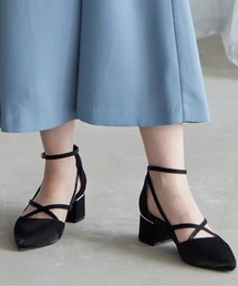 SETUP7 | 【metoi】クロスストラップチャンキーヒールパンプス 結婚式 二次会 パーティー フォーマル オケージョン(パンプス)