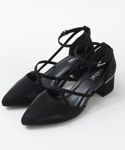 SETUP7（セットアップセブン）の「【metoi】クロスストラップチャンキーヒールパンプス 結婚式 二次会 パーティー フォーマル オケージョン（パンプス・レディース・シルバー/ブラック/ベージュ・M/L/LL/S）」の12枚目の写真