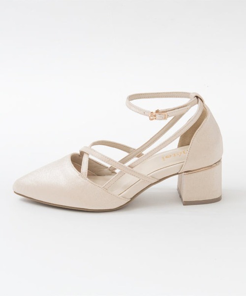 SETUP7（セットアップセブン）の「【metoi】クロスストラップチャンキーヒールパンプス 結婚式 二次会 パーティー フォーマル オケージョン（パンプス・レディース・シルバー/ブラック/ベージュ・M/L/LL/S）」の14枚目の写真