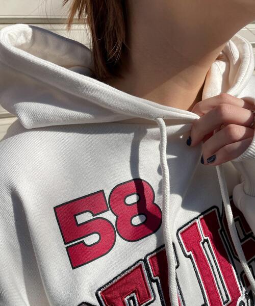 WEGO（ウィゴー）の「WEGO/ロゴビッグプルパーカー（スウェット・レディース・アイボリー/ライトグレー・FREE）」の7枚目の写真