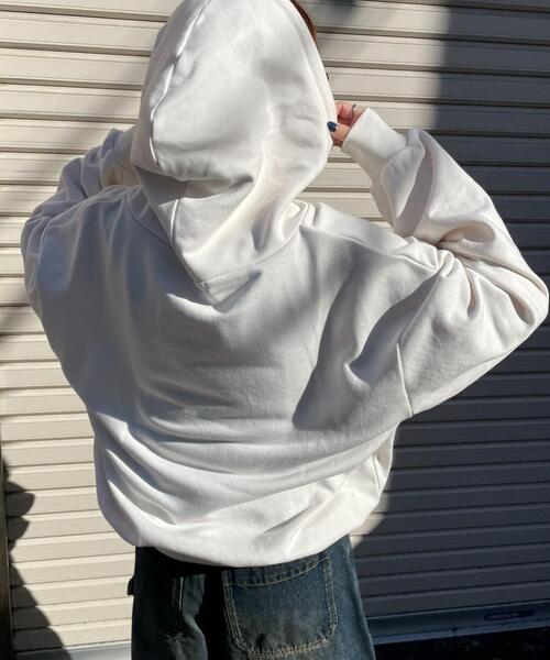 WEGO（ウィゴー）の「WEGO/ロゴビッグプルパーカー（スウェット・レディース・アイボリー/ライトグレー・FREE）」の12枚目の写真