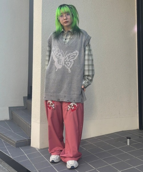 Candy Stripper(キャンディストリッパー)の「FIRE CAT EASY パンツ(その他パンツ・レディース・ブラック/アイボリー/ピンク・FREE)」の10枚目の写真