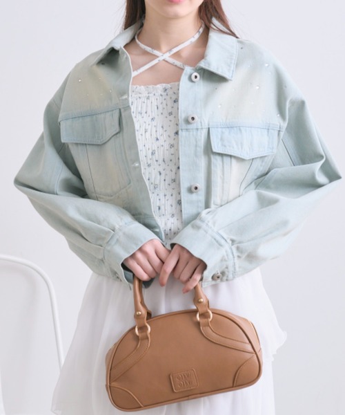 OLIVE des OLIVE（オリーブデオリーブ）の「キラキラクロップドGジャン（デニムジャケット・レディース・サックスブルー・FREE）」の20枚目の写真