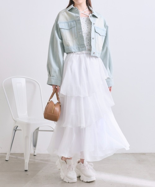 OLIVE des OLIVE（オリーブデオリーブ）の「キラキラクロップドGジャン（デニムジャケット・レディース・サックスブルー・FREE）」の17枚目の写真