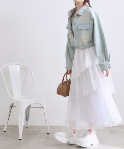 OLIVE des OLIVE（オリーブデオリーブ）の「キラキラクロップドGジャン（デニムジャケット・レディース・サックスブルー・FREE）」の16枚目の写真