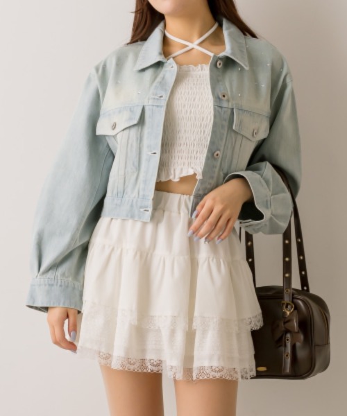 OLIVE des OLIVE（オリーブデオリーブ）の「キラキラクロップドGジャン（デニムジャケット・レディース・サックスブルー・FREE）」の14枚目の写真