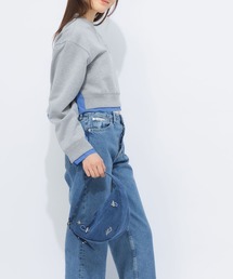 YIEYIE (イエイエ) デニム メタルロゴ ジップ ハンドバッグ SASHA YIE17BB16