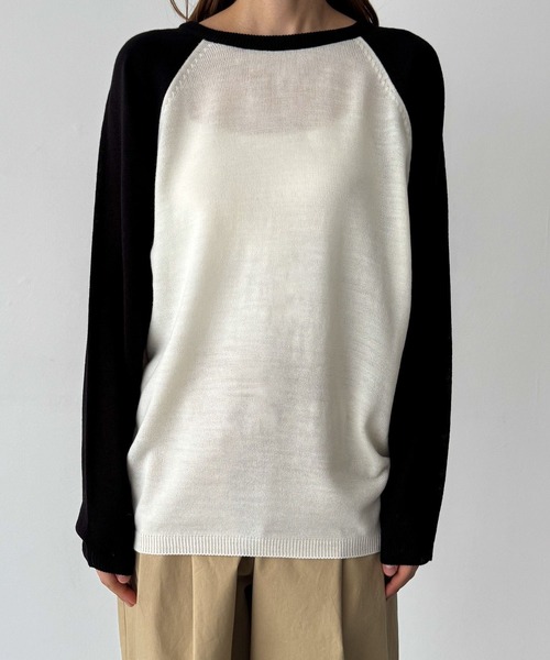 CANAL JEAN / El mar MIXヤーンブロッキングニット CANAL JEAN El mar MIXヤーンブロッキングニット