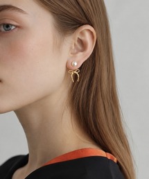 【rae】リボンパールピアス