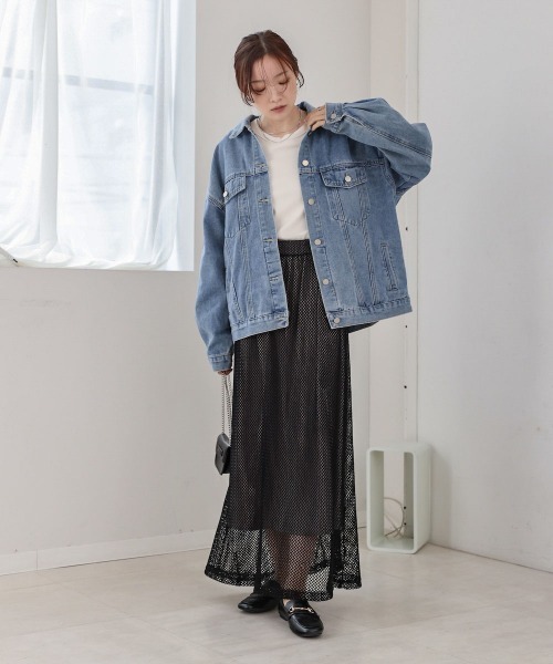 Bab（バブ）の「メッシュフレアスカート（スカート・レディース・アイボリー/ブラック・M）」の15枚目の写真