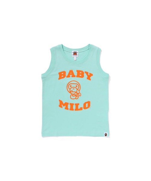 A BATHING APE（アベイシングエイプ）の「BABY MILO COLLEGE TANK TOP（タンクトップ・キッズ・グリーン/イエロー・110/130/140）」の2枚目の写真