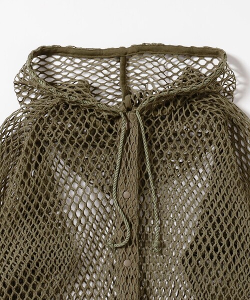 ビームス　ビッグメッシュフーディー　カーキ　完売色！新品未使用 セール】ビッグ メッシュ フーディー（Tシャツ/カットソー