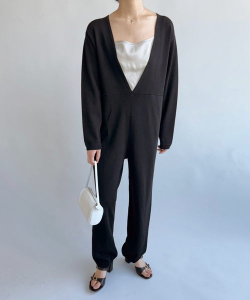 EDIT. FOR LULU（エディットフォールル）の「abc NEW ニットオールインワン（つなぎ/オールインワン・レディース・ブラック・FREE）」の2枚目の写真