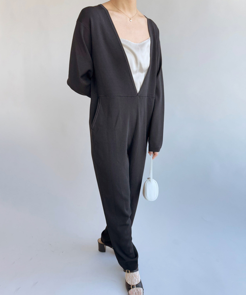 EDIT. FOR LULU（エディットフォールル）の「abc NEW ニットオールインワン（つなぎ/オールインワン・レディース・ブラック・FREE）」の3枚目の写真