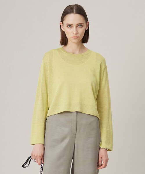 リネンレーヨンハイゲージ クロップドプルオーバー