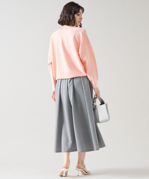 Tiara（ティアラ）の「2WAYガーターニット（ニット/セーター・レディース・サックスブルー/ピンク/アイボリー/グレー・FREE）」の9枚目の写真