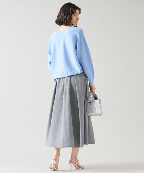 Tiara（ティアラ）の「2WAYガーターニット（ニット/セーター・レディース・サックスブルー/ピンク/アイボリー/グレー・FREE）」の19枚目の写真