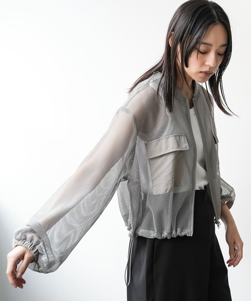 ♥️新品未使用♥️ MICALLEMICALLE メッシュジャケット グレーブルゾン メッシュポケットリバーシブルブルゾン(110cm グレー): キッズ