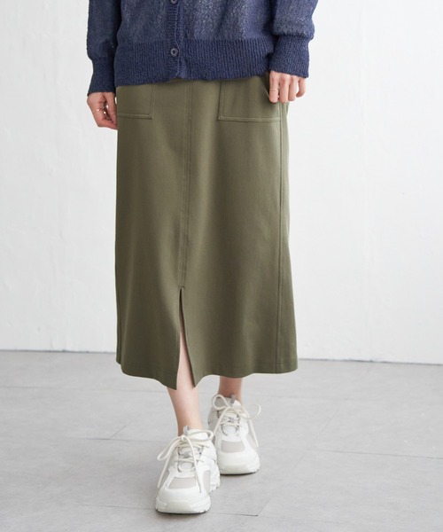 ikka（イッカ）の「【雑誌InRed4月号掲載】GOKU楽タイトスカート（スカート・レディース・ブラック/オリーブ/ダークベージュ/ダークネイビー・S/M/L）」の3枚目の写真