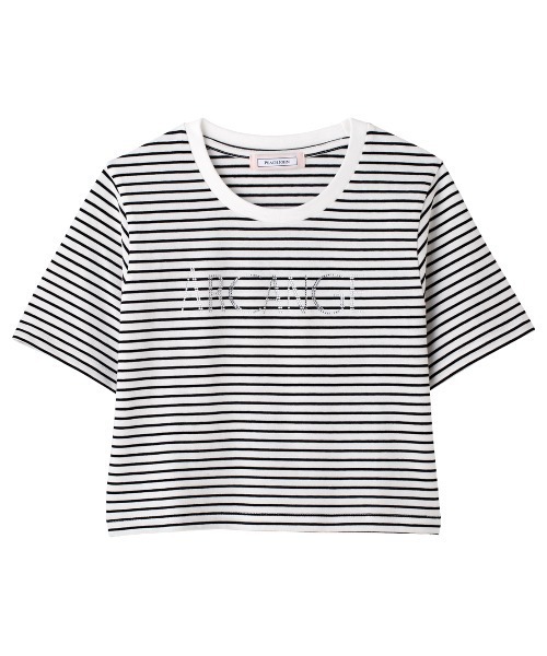 PEACH JOHN（ピーチジョン）の「ロゴミニＴ（Tシャツ/カットソー・レディース・ホワイト/ホワイト×ブラック・ONE SIZE）」の2枚目の写真