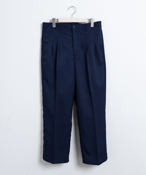 COMMON WARE(コモンウェアー)の「COMMONWARE:PE TUCK WIDE PANTS/タック入り ワイドパンツ(スラックス・メンズ・チャコールグレー/ブラック/ネイビー・XL/L/M)」の5枚目の写真