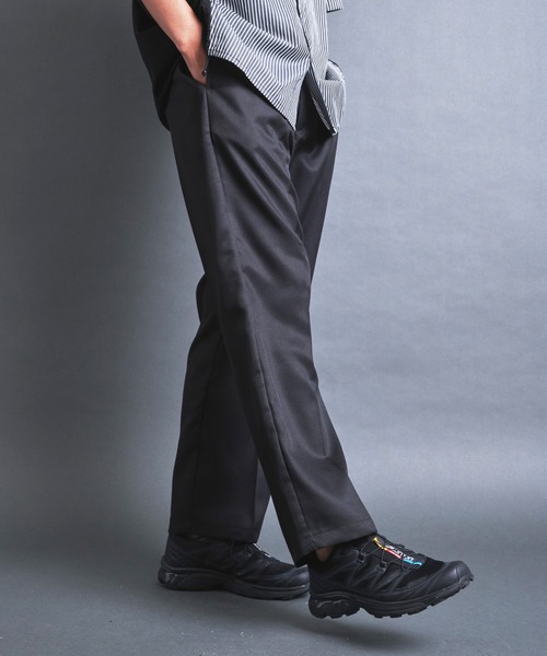 COMMON WARE(コモンウェアー)の「COMMONWARE:PE TUCK WIDE PANTS/タック入り ワイドパンツ(スラックス・メンズ・チャコールグレー/ブラック/ネイビー・XL/L/M)」の22枚目の写真
