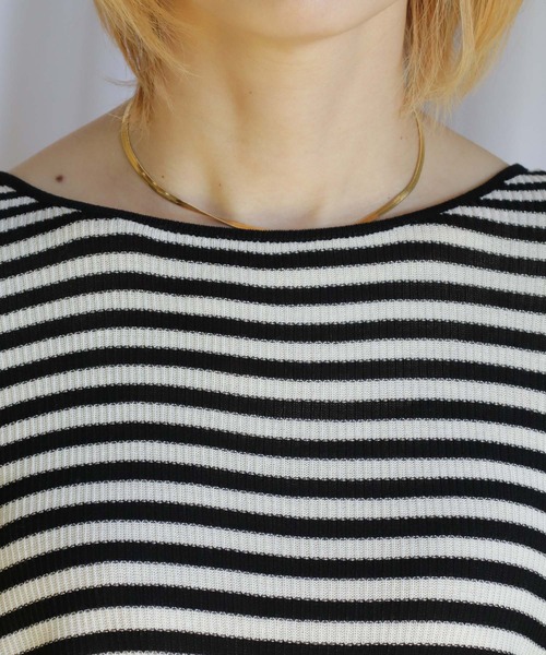 BITTOKO（ビットコ）の「シンプルクルーネックプルオーバー（Tシャツ/カットソー・レディース・ブラック/ピンク/ブルー/ホワイト×ブラック・FREE）」の11枚目の写真