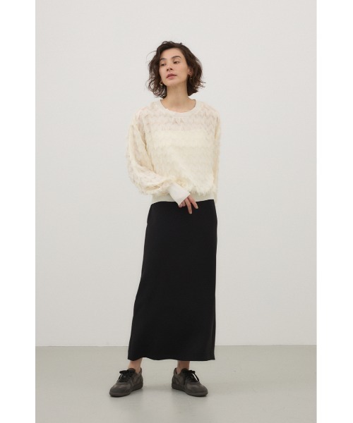 crie conforto(クリーコンフォルト)の「ストレッチナローロングスカート(スカート・レディース・ブラック/ベージュ・SMALL/MEDIUM)」の14枚目の写真