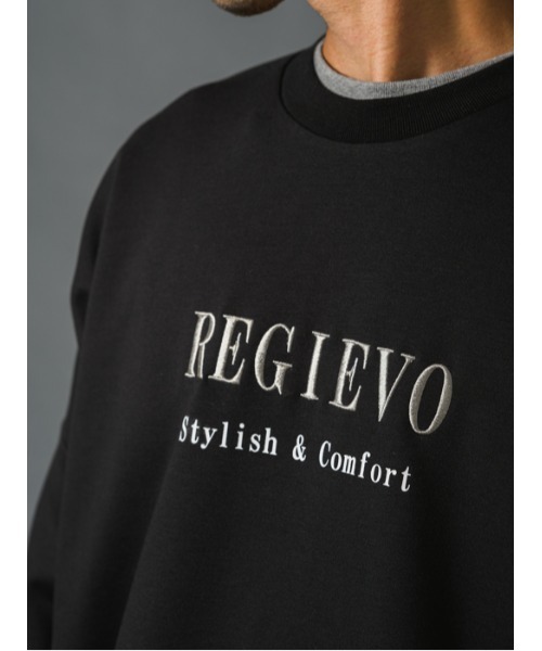 REGIEVO(レジエボ)の「【REGIEVO】バックサークル刺繍ロゴ / クルーネック ルーズトレーナー(スウェット・メンズ・オフホワイト/ブラック・LARGE/MEDIUM)」の14枚目の写真
