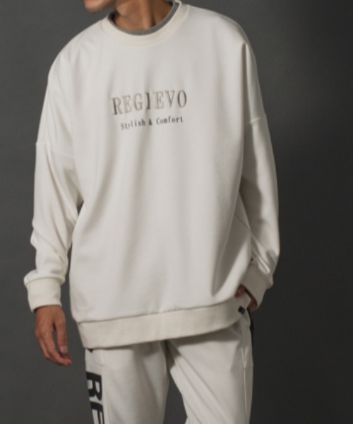 REGIEVO(レジエボ)の「【REGIEVO】バックサークル刺繍ロゴ / クルーネック ルーズトレーナー(スウェット・メンズ・オフホワイト/ブラック・LARGE/MEDIUM)」の16枚目の写真