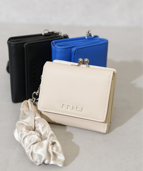 MURUA(ムルーア)の「【MURUA/ムルーア】 GATHER CHARM SERIES がま口ミニウォレット(財布・レディース・ブラック/ベージュ/ブルー・FREE)」の2枚目の写真