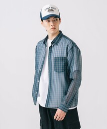 BEAMS HEART | シアー チェック プリント シャツ(シャツ/ブラウス)