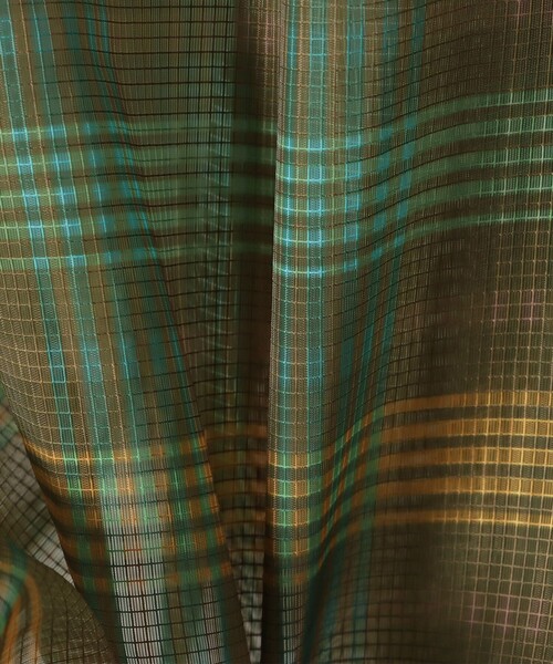 BEAMS HEART（ビームスハート）の「シアー チェック プリント シャツ（シャツ/ブラウス・メンズ・オリーブ/ネイビー・SMALL/MEDIUM/LARGE）」の5枚目の写真