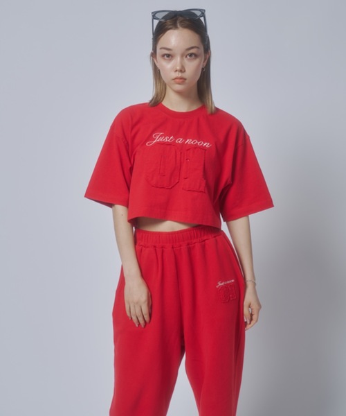 ロゴ入り RQチューブトップ＋紐パンセットアップ　ａｕ ユニセックス 刺繍ロゴスウェットセットアップ（セットアップ