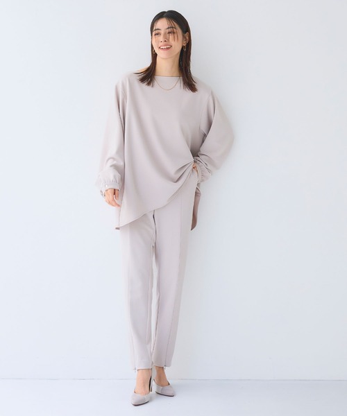 CROSS FUNCTION（クロスファンクション）の「《シワになりにくい》サマ美え ジョーゼットボートネックブラウス【CF/クロスファンクション】（シャツ/ブラウス・レディース・ライトベージュ/ネイビー/ブラック・L/M/LL）」の20枚目の写真