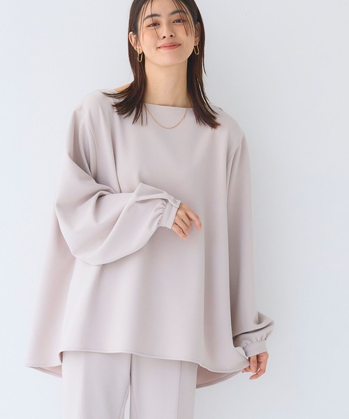 CROSS FUNCTION（クロスファンクション）の「《シワになりにくい》サマ美え ジョーゼットボートネックブラウス【CF/クロスファンクション】（シャツ/ブラウス・レディース・ライトベージュ/ネイビー/ブラック・L/M/LL）」の18枚目の写真